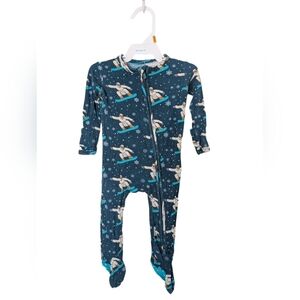 Posh Peanut Bamboo Snowboarding Print Kids One Piece